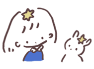 heart warming girl & rabbit 3 sticker #11955846