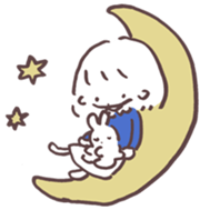 heart warming girl & rabbit 3 sticker #11955849