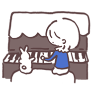 heart warming girl & rabbit 3 sticker #11955850