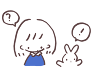 heart warming girl & rabbit 3 sticker #11955851