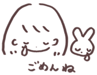 heart warming girl & rabbit 3 sticker #11955854