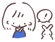 heart warming girl & rabbit 3 sticker #11955855