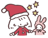 heart warming girl & rabbit 3 sticker #11955857