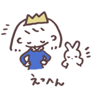 heart warming girl & rabbit 3 sticker #11955858