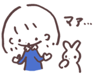 heart warming girl & rabbit 3 sticker #11955859