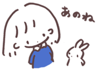 heart warming girl & rabbit 3 sticker #11955861