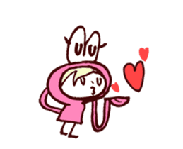 Pink Frog love Silly Wolf 'RBBR~' sticker #11958102