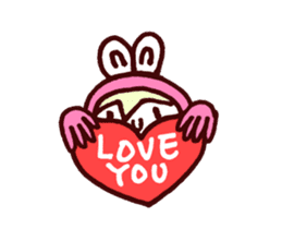 Pink Frog love Silly Wolf 'RBBR~' sticker #11958107