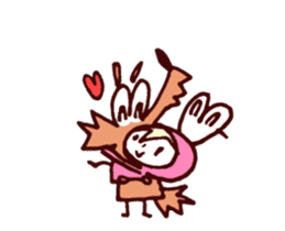 Pink Frog love Silly Wolf 'RBBR~' sticker #11958108
