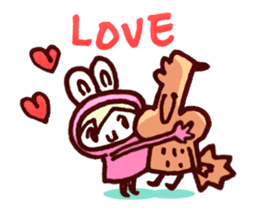 Pink Frog love Silly Wolf 'RBBR~' sticker #11958109