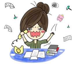 Queen - cute office girl sticker #11958278