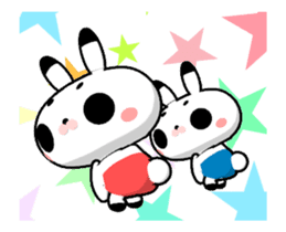 Cute move Twins Rabbit animation sticker sticker #11960881