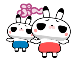 Cute move Twins Rabbit animation sticker sticker #11960892