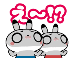 Cute move Twins Rabbit animation sticker sticker #11960893