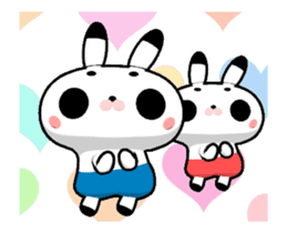 Cute move Twins Rabbit animation sticker sticker #11960894