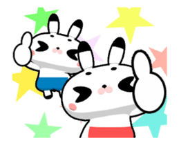 Cute move Twins Rabbit animation sticker sticker #11960899