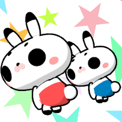 Cute move Twins Rabbit animation sticker