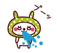 Cute rabbit Hood Animated sticker #11961224