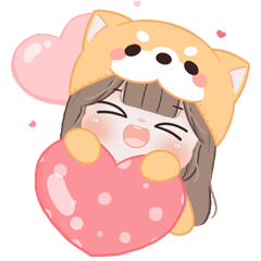 สติ๊กเกอร์ไลน์ Chubby Girl : Shiba (Big Sticker)