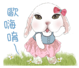 Cotton Ball and little rabbit3 sticker #11968599