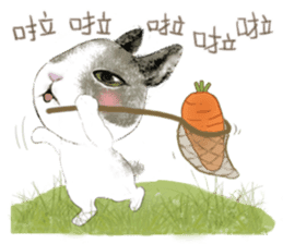Cotton Ball and little rabbit3 sticker #11968619