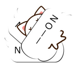 Sticker of Conversation white cat sticker #11972860