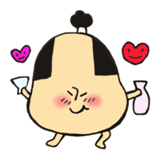 A topknot by sumo wrestlers mushroom sticker #11974192