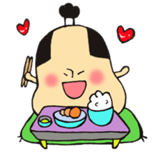 A topknot  by sumo wrestlers mushroom sticker #11974198