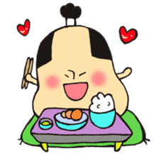 A topknot by sumo wrestlers mushroom sticker #11974198