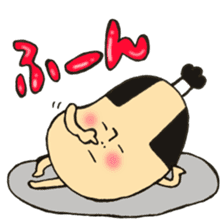 A topknot by sumo wrestlers mushroom sticker #11974199