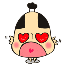 A topknot by sumo wrestlers mushroom sticker #11974202