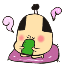 A topknot by sumo wrestlers mushroom sticker #11974227