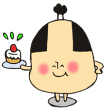 A topknot  by sumo wrestlers mushroom sticker #11974228