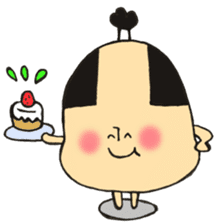 A topknot by sumo wrestlers mushroom sticker #11974228