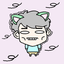 cat ear Boy sticker #11980701
