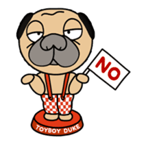 10xFUN Pug Dog Toyboy Duke - Summer Days sticker #11981140