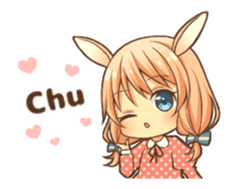 bunny ears girl animated sticker #11981207