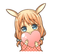 bunny ears girl animated sticker #11981208
