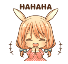 bunny ears girl animated sticker #11981209