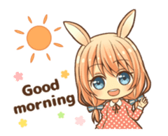 bunny ears girl animated sticker #11981210