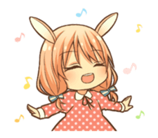 bunny ears girl animated sticker #11981219