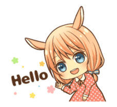 bunny ears girl animated sticker #11981222