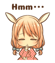 bunny ears girl animated sticker #11981223