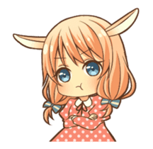 bunny ears girl animated sticker #11981226