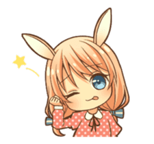 bunny ears girl animated sticker #11981228