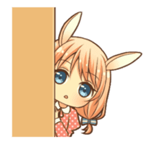 bunny ears girl animated sticker #11981229