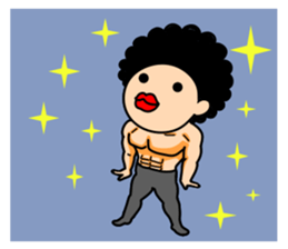 Mr Afro-hair macho. Woman-like man 2 sticker #11983794