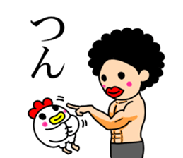 Mr Afro-hair macho. Woman-like man 2 sticker #11983795