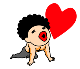 Mr Afro-hair macho. Woman-like man 2 sticker #11983796