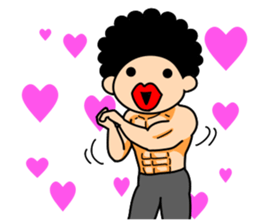 Mr Afro-hair macho. Woman-like man 2 sticker #11983797